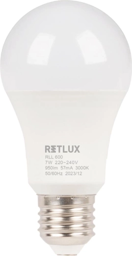 LED-pære RETLUX A60 E27 7 W varm hvid