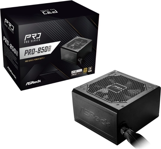 ASRock pro series strømforsyning 850 W 80 plus gold (ikke-modulær)