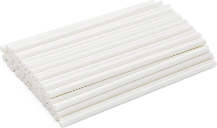 Papirpinde til cake pops og slikkepinde, hvide, 11,5 cm - 50 stk.