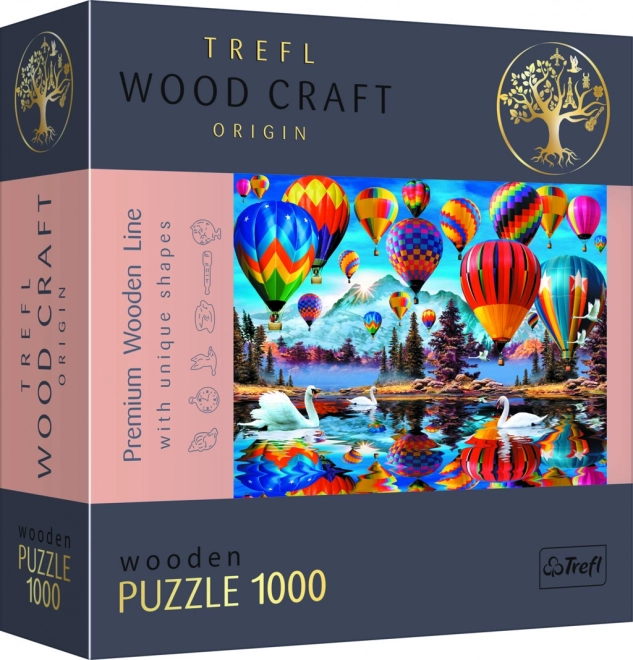 Træpuslespil TREFL Wood Craft Origin – Farverige balloner 1000 brikker