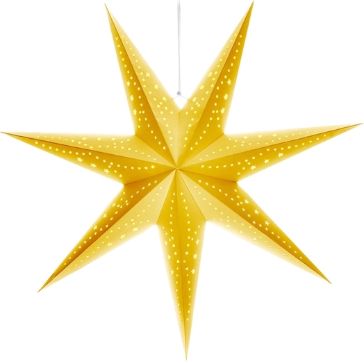 Solight LED juleophængsstjerne i guld 60 cm med timer - 1 stk.