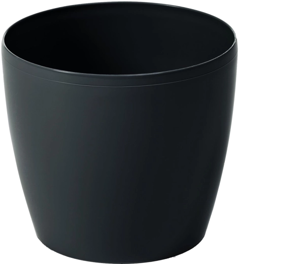 Dekorativ skjuler til blomsterpotte Magnolia 21 cm sort LAMELA