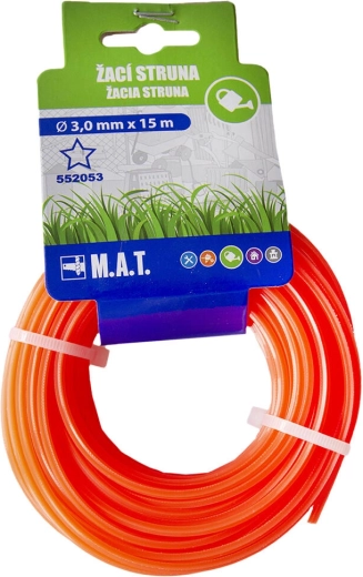 Udskiftnings-trimmertråd stjerne 3,0 mm × 15 m, orange