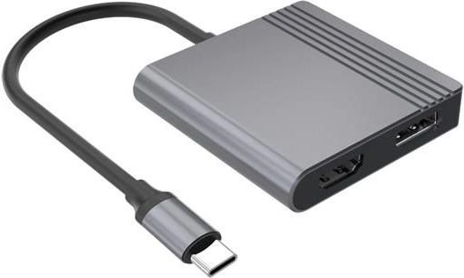 USB‑C til HDMI og DisplayPort-adapter 4K 60 Hz, sort