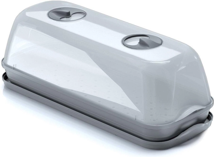 Forkulturkasse med låg 51,5 × 19,6 × 18,5 cm, grå