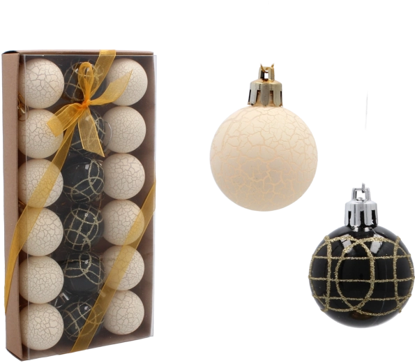 Sæt med glasjulekugler 4 cm – lyserøde, matte og blanke, 18 stk.