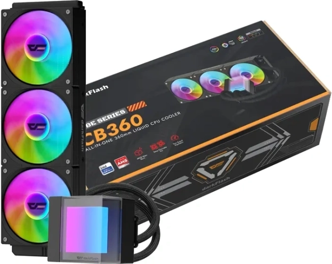 DarkFlash CB360 ARGB 360 mm sort AIO vandkøling til CPU