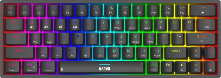 Trådløst mekanisk gamingtastatur Shogo 63W, sort
