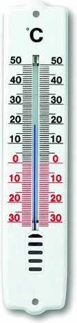TFA analogt termometer til indendørs og udendørs brug, hvid plast