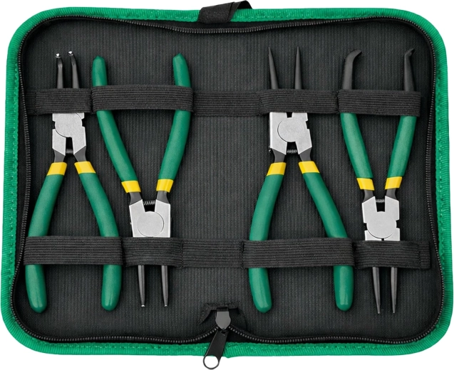 Sæt med seegerringtænger med etui Pro-Craft Green