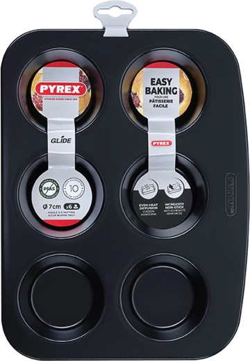 Muffinform PYREX, 6 stk., 6 × 3,5 cm