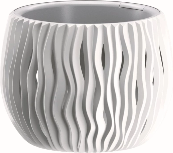 Planteskål Sandy Bowl med indsats 18 cm hvid