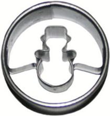 Kageudstikker – snemand, rund 3 × 1,6 cm, fortinnet blik