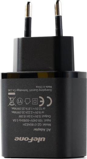 Ulefone 20W hurtigoplader USB‑C (EU) – sort