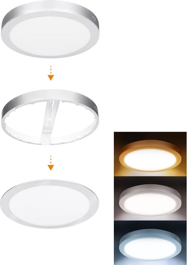 Solight LED mini panel til badeværelse 2-i-1 3CCT 24 W IP54 hvid rund