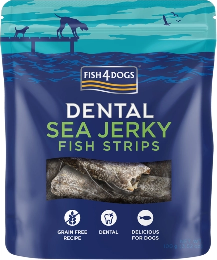 Fish4Dogs Dental Sea Jerky fiskestrimler til hunde 100 g