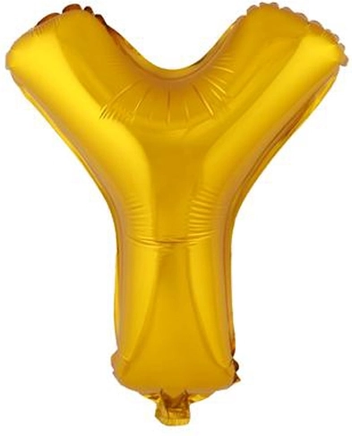 Folieballon TORO bogstav Y 30 cm guld