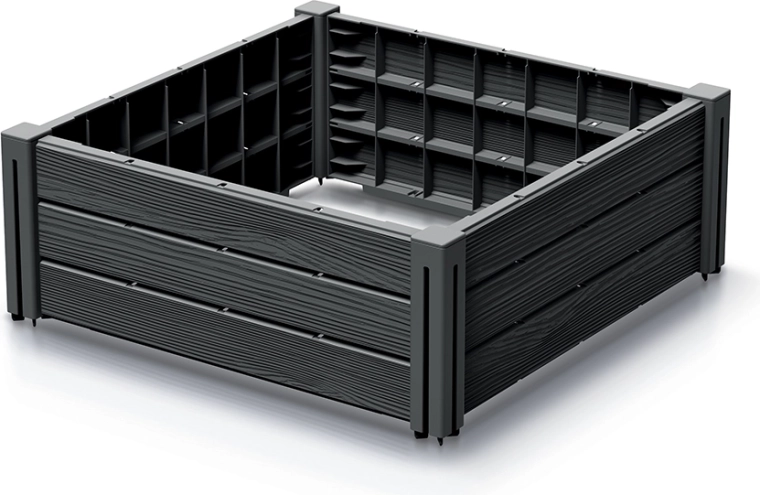 Højbed af holdbar plast 61,8 × 61,8 cm antracit