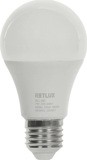 RETLUX LED-pære A60 E27 7 W dagslyshvid