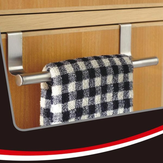 Hængende holder til viskestykker i rustfrit stål 23,5 × 8 × 6 cm