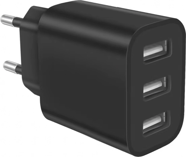 Kraftig vægoplader 3× USB 5V 3.4A