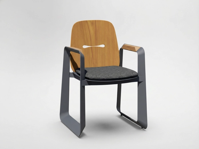 Aluminium havestol Thompson, grå