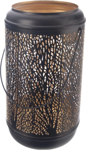 Lysestage TREE i metal sort-guld 23 cm