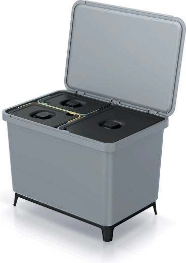 Systema affaldssorteringsspand 43 l, lysegrå, 3 rum