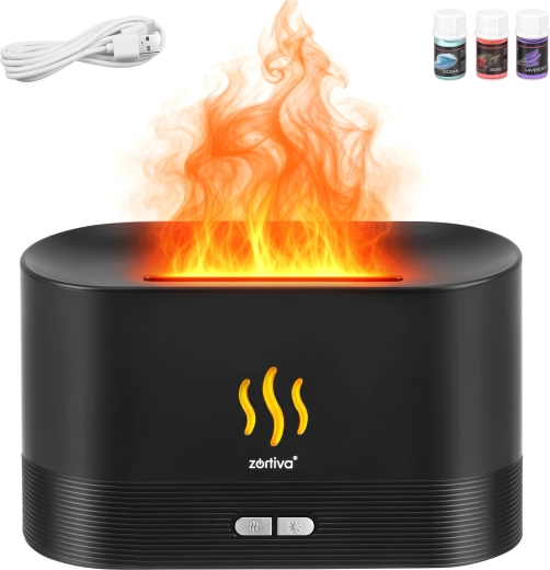 Aroma-diffuser og luftfugter Zortiva 180 ml med flammeeffekt