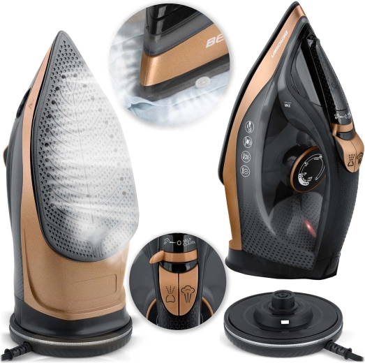 Trådløs dampstrygejern Berdsen 2600 W med keramisk strygesål