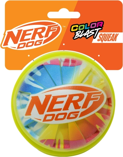 Nerf Dog pivelydende bold med farvet greb 10 cm