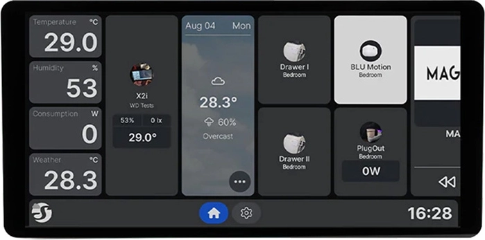 Væghængt smartdisplay Shelly Wall Display X2i 6,95" – sølv