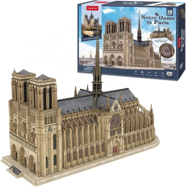 3D puslespil Katedralen Notre-Dame fra CubicFun