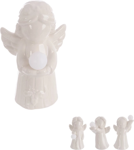 Porcelænsengel med LED-lys – mix