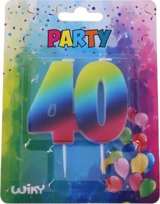 Fødselsdagslys tal 40 – regnbuefarvet