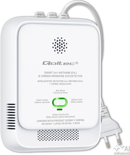 Gas- og kulilte-detektor med 85 dB alarm og LED