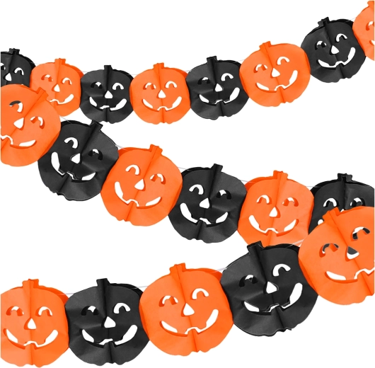 Papirguirlande til halloween med græskar Glimz 3 m