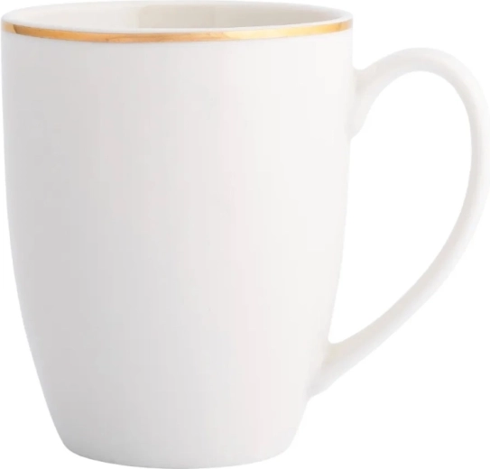Bella gylden linje porcelænskrus cremefarvet 400 ml