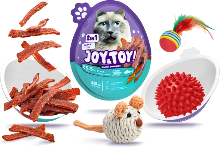 JOY&TOY! æg til katte med overraskelse – tunchips