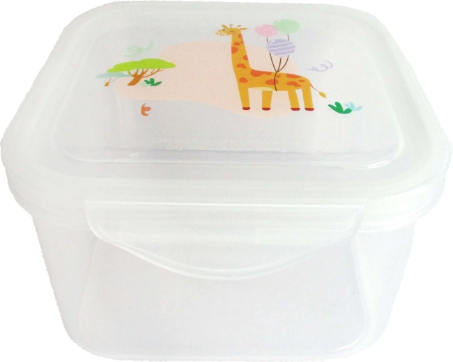 Plastikmadkasse med girafmotiv, 1 l