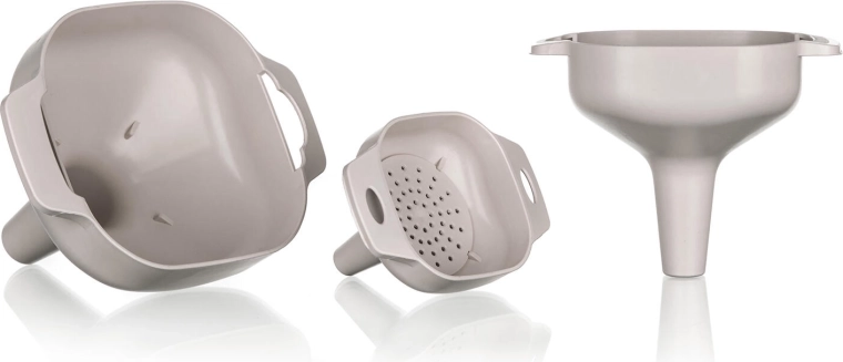 Sæt af plasttragte med si CULINARIA, 3 stk., latte