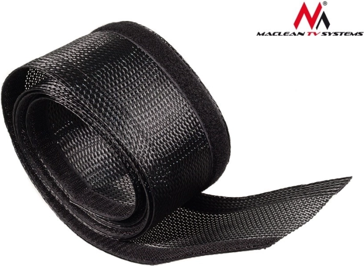 Maclean kabelorganizer med velcrolukning 1,8 m 85 mm sort