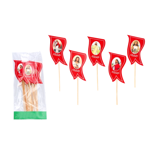 Påske papirsflag til dekoration af kurve og retter, sæt med 20 stk