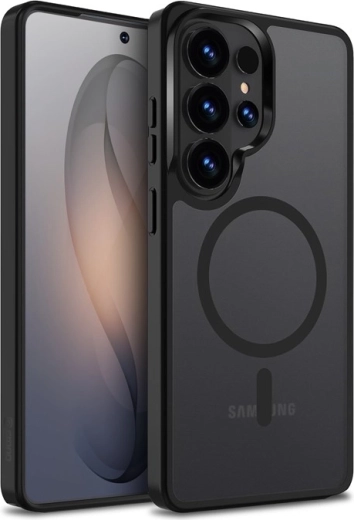 Etui CRONG Hybrid Matte Magnetic med MagSafe til Samsung Galaxy S26 Ultra – sort