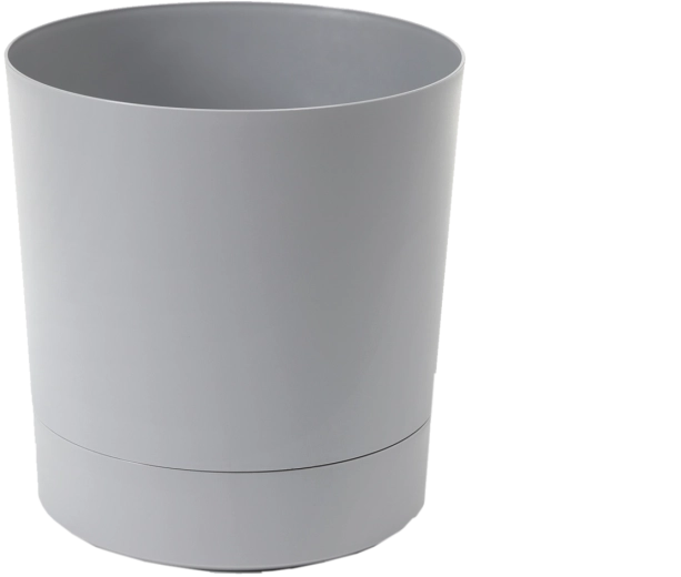 Blomsterkrukke med underskål AURA 32,5 cm grå