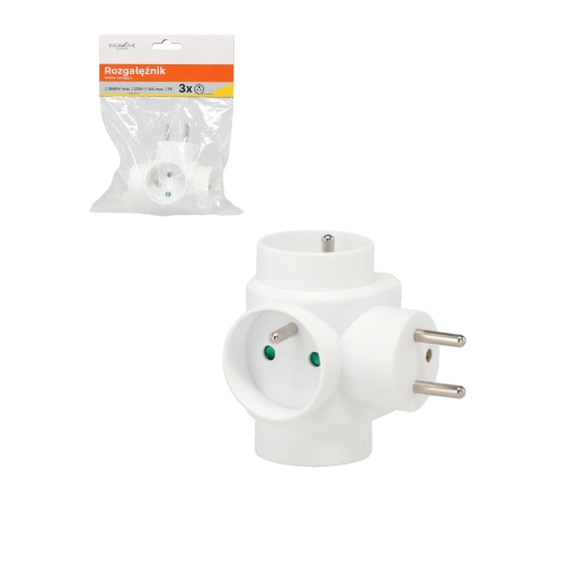 Kubeformet fordeler, 3 stik, hvid