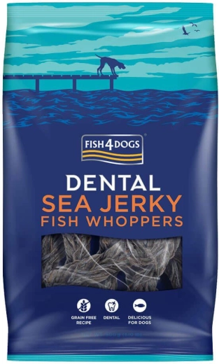 Fish4Dogs dentale godbidder af hvid havfisk til hunde, stykker 500 g