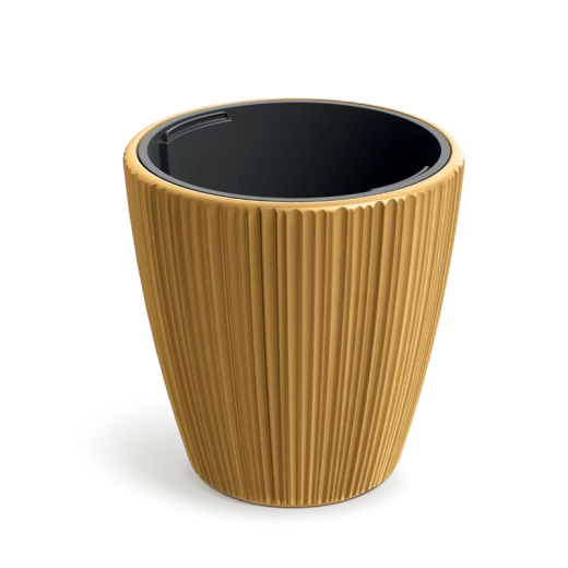 Blomsterkrukke ORO 35 cm sennepsgul plast 25 l