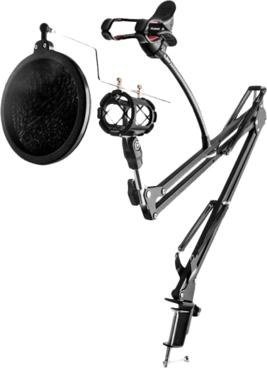 Mikrofonstativ REMAX RM-CK100 med tabletholder, sort