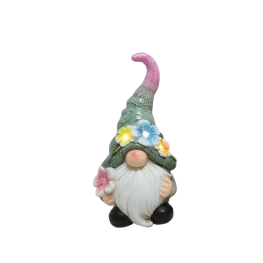 Havenisse med LED-belysning – dreng eller pige